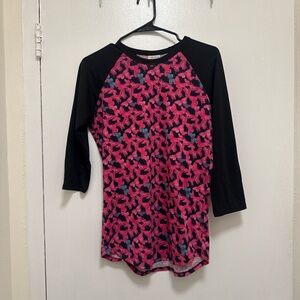 LuLaRoe Butterfly 3/4 Sleeve Raglan Top